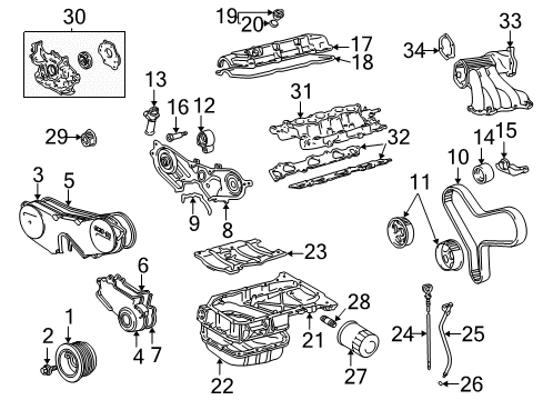 2003 Toyota Camry Intake Manifold Manifold, Intake Diagram for 17101-20010