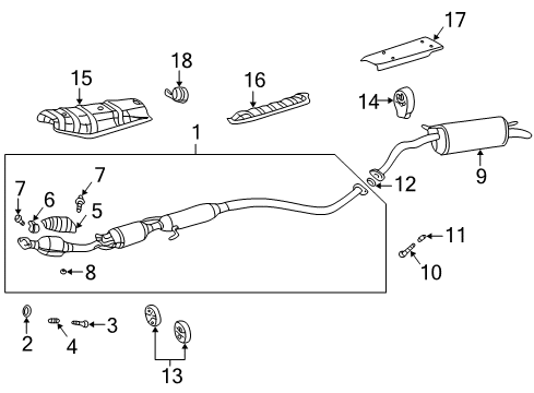 2003 Toyota Prius Exhaust Components Heat Shield Diagram for 58153-47010