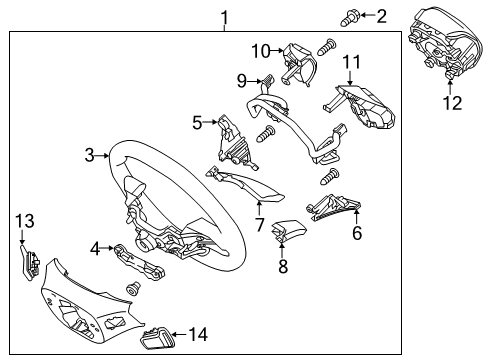 2019 Hyundai Ioniq Steering Column & Wheel, Steering Gear & Linkage Steering Remote Control Switch Assembly, Right Diagram for 96720-G2010-4X