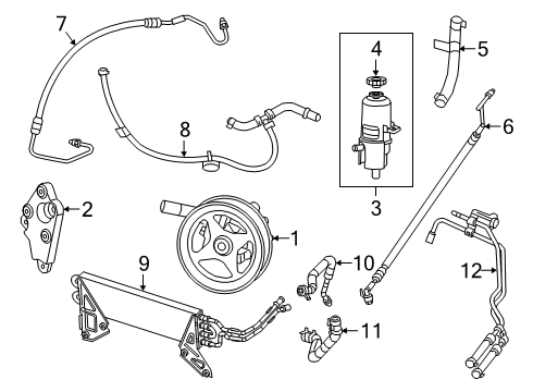 2022 Ram 3500 P/S Pump & Hoses Pump Supply Diagram for 68425549AB