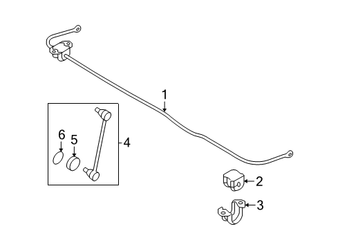 2005 Kia Sportage Stabilizer Bar & Components - Rear Bar-Rear Stabilizer Diagram for 555111F000