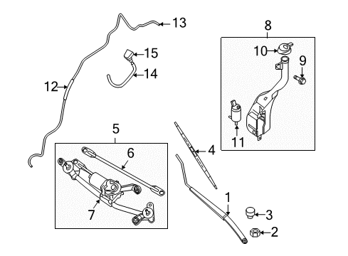 2007 Nissan Sentra Wiper & Washer Components Window Wiper Blade Assembly Diagram for 28890-ZE91A