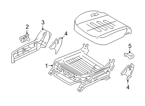 2008 Hyundai Elantra Tracks & Components Shield Cover-Front Outer Passenger Diagram for 88020-2H000-4W