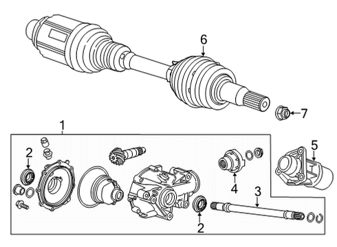 2021 Cadillac CT5 Carrier & Front Axles Carrier Assembly Diagram for 84547502