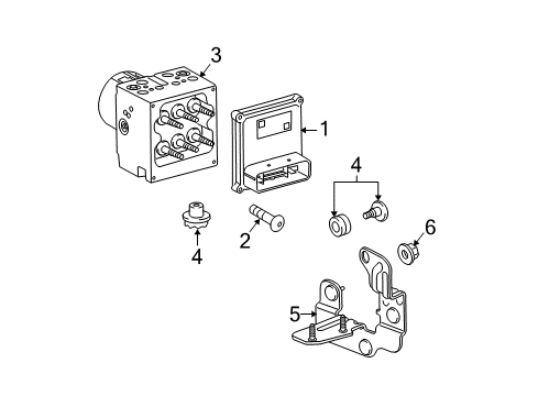 2011 Chevrolet Malibu ABS Components Modulator Diagram for 20812606