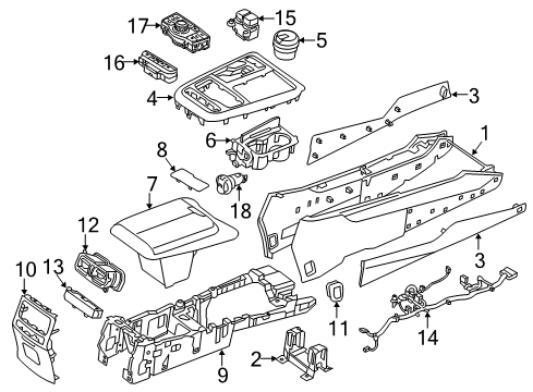 2015 Hyundai Equus Heated Seats Nozzle Assembly-Console Side, LH Diagram for 97045-3N800-RY