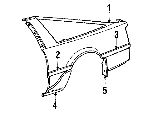 1990 Toyota Supra Quarter Panel & Components Stopper Diagram for 90541-08009