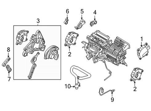 2022 Kia Carnival A/C Evaporator LEVER-DEF DOOR Diagram for 97152-N9000