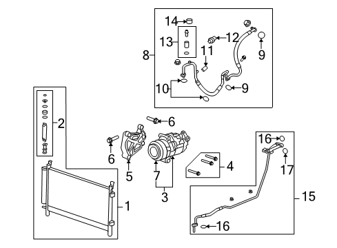 2014 Chevrolet Camaro Air Conditioner Bracket Asm-A/C Compressor Diagram for 92068682