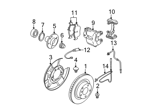 2008 BMW 335i Rear Brakes Rear Abs Wheel Speed Sensor Diagram for 34526870077