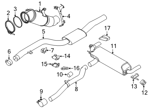 2021 BMW 540i Exhaust Manifold EXCH CATALYTIC CONVERTER CLO Diagram for 18328682785