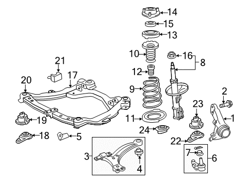 2007 Toyota Camry Front Suspension Components, Lower Control Arm, Stabilizer Bar Coil Spring Diagram for 48131-06871