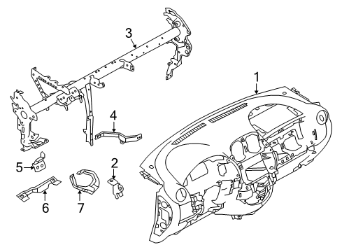 2013 Nissan Versa Cluster & Switches, Instrument Panel Protector Assy-Knee, LH Diagram for 67503-3BA0A
