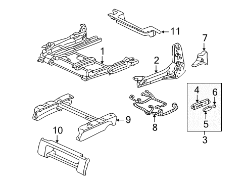 2003 Acura MDX Power Seats Switch Assembly, Driver Side Power Seat (Moon Lake Gray) Diagram for 35955-S0X-A51ZJ