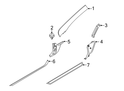 2019 BMW M240i Interior Trim - Pillars, Rocker & Floor Cover, Column A Right Diagram for 51437358974