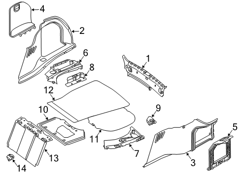 2008 BMW Alpina B7 Interior Trim - Rear Body Trim Panel, Trunk, Rear, Bottom Diagram for 51478223560