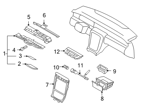 2004 Kia Amanti Cluster & Switches, Instrument Panel Cigar Lighter Socket Assembly Diagram for 845453F505