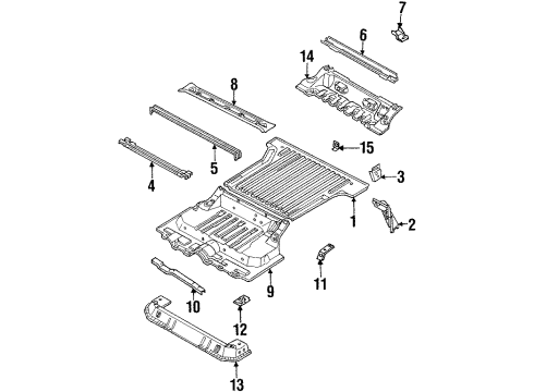 1994 Isuzu Rodeo Rear Body - Floor & Rails Gusset, R. Floor End Diagram for 8-94369-269-2