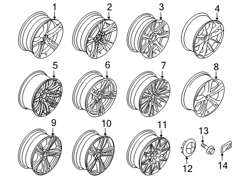 2017 BMW 430i xDrive Wheels Light Alloy Disc Wheel Reflexsilber Diagram for 36116796257