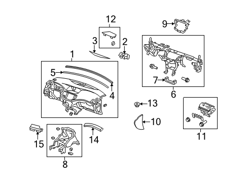 2013 Acura TSX Cluster & Switches, Instrument Panel Insulator G Diagram for 77102-TL0-G01
