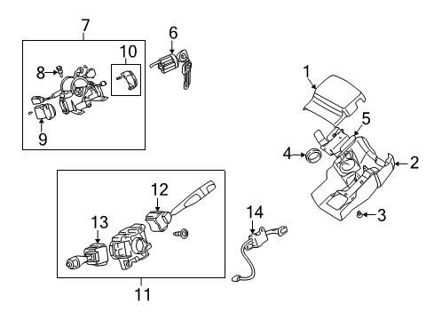 2005 Chrysler Sebring Cruise Control System Cylinder Lock-Ignition Lock Diagram for MN133168