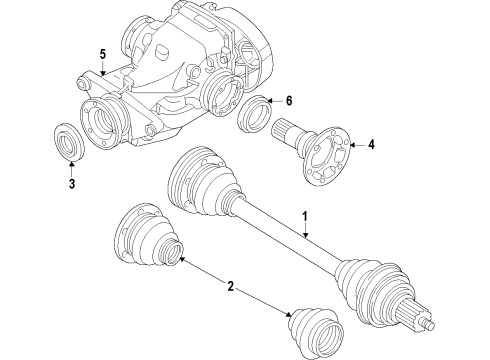 2009 BMW X6 Rear Propeller Shaft Centre Mount, Aluminium Diagram for 26127558745