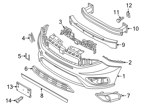 2020 Ram ProMaster City Bumper & Components - Front Support-Front Fascia Diagram for 68266793AA