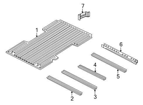 2006 Mitsubishi Raider Pick Up Box - Floor Pan-Box Floor Diagram for 55359951AB