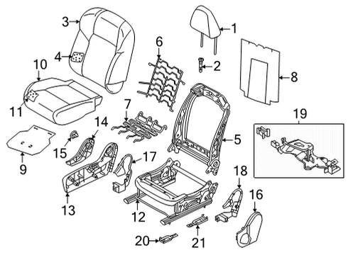 2021 Nissan Rogue Passenger Seat Components Pad Assembly-Cushion, Front Seat RH Diagram for 87311-6RE0A