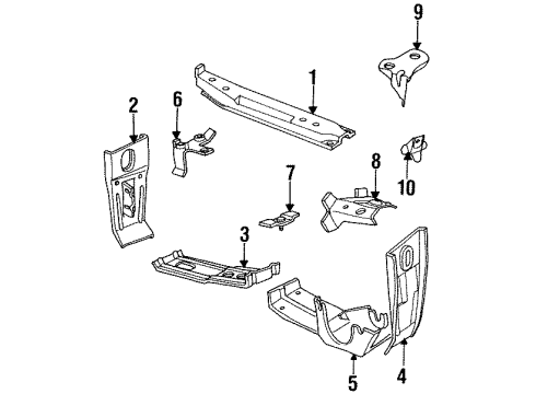 1994 BMW 850CSi Fender Mount Bracket Bracket Drying Container Diagram for 41148108796