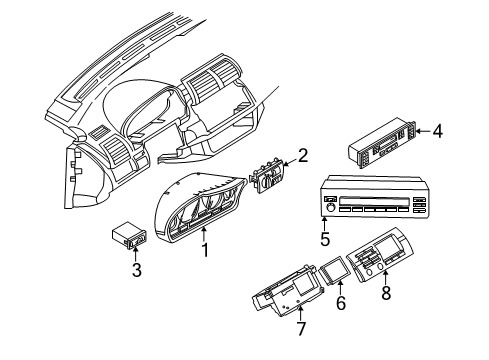 2006 BMW X5 Switches Instrument Cluster Diagram for 62109147700