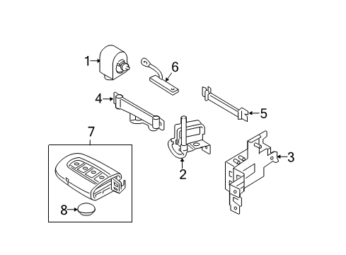 2015 Hyundai Sonata Keyless Entry Components Keyless Entry Transmitter Assembly Diagram for 95430-C1010