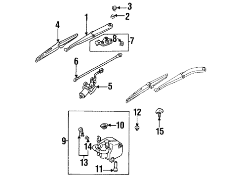 1996 Infiniti J30 Wiper & Washer Components Link Assy-Connecting, No 1 Diagram for 28841-10Y00