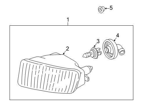 2002 Toyota Land Cruiser Bulbs Lens & Housing Diagram for 81211-60122