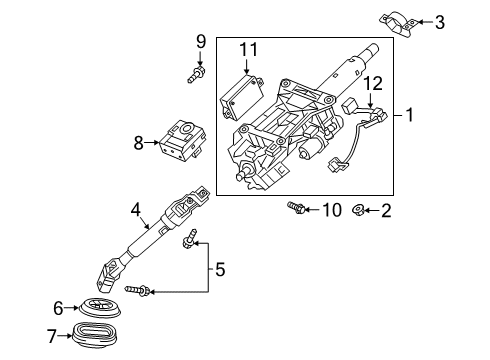 2021 Cadillac XT6 Steering Column & Wheel, Steering Gear & Linkage Steering Column Upper Retainer Diagram for 84254091