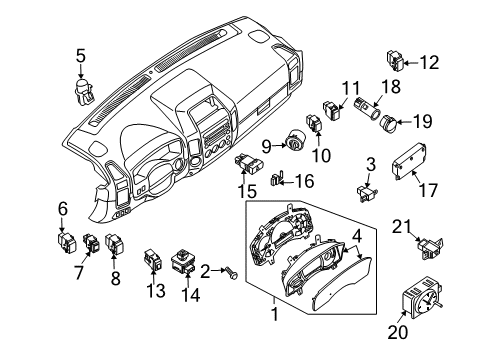 2010 Infiniti QX56 Parking Aid Sonar Sensor Assembly Diagram for 25994-ZQ10C