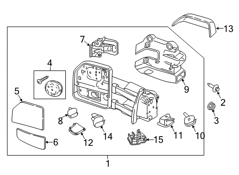 2020 Ford F-250 Super Duty Parking Aid Mirror Assembly Diagram for HC3Z-17682-NA