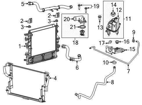 2016 Ram ProMaster 3500 Radiator & Components GROMMET-COOLANT Bottle Diagram for 68109391AA