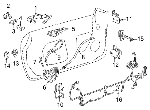 2019 Cadillac ATS Lock & Hardware Lock Cable Diagram for 22947252