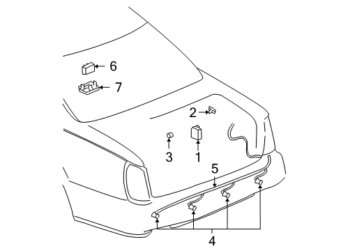 2001 Cadillac DeVille Electrical Components Reverse Sensor Diagram for 89046909