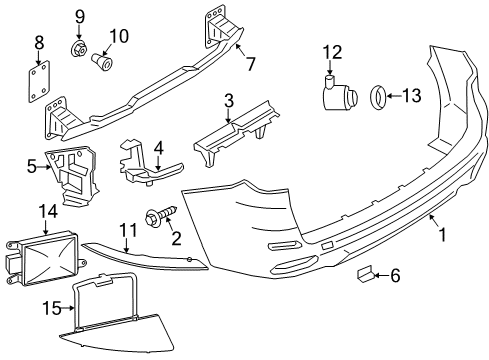 2014 BMW X5 Rear Bumper Reflector Right Diagram for 63147847592