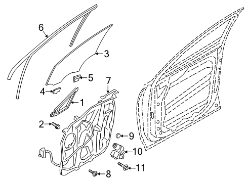 2019 Hyundai Santa Fe Front Door Front Right-Hand Door Module Panel Assembly Diagram for 82481-S2000