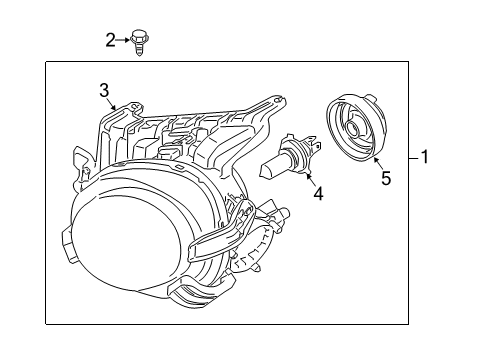 2012 Nissan Juke Bulbs Headlamp Housing Assembly, Passenger Side Diagram for 26025-1KM0A