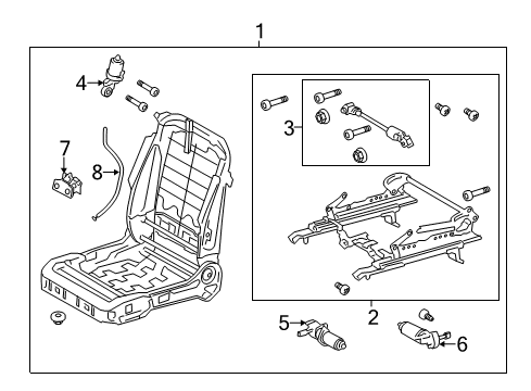 2010 Lexus GS460 Power Seats Frame Assembly, Front Seat Diagram for 71120-30430