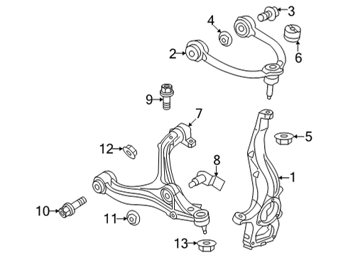 2021 Jeep Grand Cherokee L Front Suspension, Lower Control Arm, Upper Control Arm, Ride Control, Stabilizer Bar, Suspension Components HEX FLANGE LOCK Diagram for 6513008AA