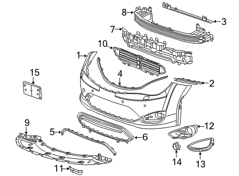 2020 Chrysler Pacifica Front Bumper SPAT-Front FASCIA Diagram for 68305244AA