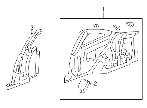 2000 Honda Insight Quarter Panel - Inner Structure Plate, L. Side Sill Diagram for 64722-S3Y-300ZZ