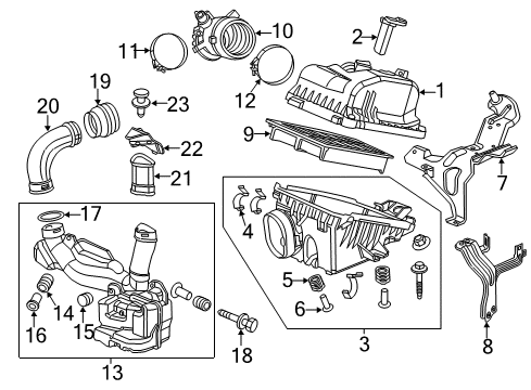 2012 Honda Civic Filters Tube E, Air In. Diagram for 17255-R1A-A01