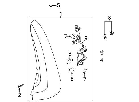 2020 Kia Soul Bulbs Lamp Assembly-Rear Comb Diagram for 92401K0010