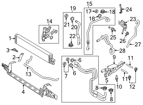 2019 Ford Transit Connect Oil Cooler Return Tube Diagram for JX6Z-7C410-H